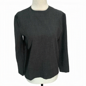 𝅺oak+fort Grey Long Sleeve Top Blouse Tuxedo Back XS